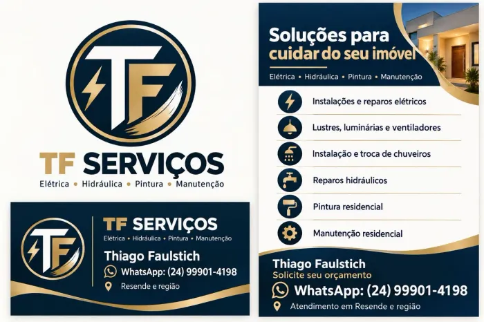 Serviços de Elétrica, Hidráulica, Pintura e Manutenção em Resende