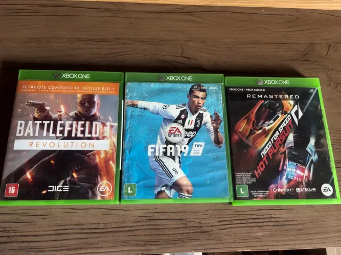 Vendo 3 Jogos Xbox One - FIFA 19, Battlefield 1 e Need for Speed