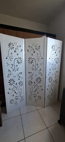 Biombo Divisor Ambiente Mdf Sanfonado - 3 Folhas