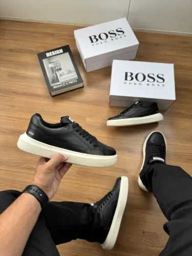 Sapatênis Premium Hugo Boss Preto/Solado Branco Masculino Disponível 38 AO 43