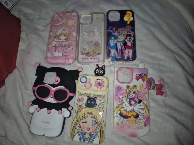 Reservado 25/07 Capinhas Sailor Moon,Sakura Cardcaptor e Kuromi serve no Iphone 13,14 e 15