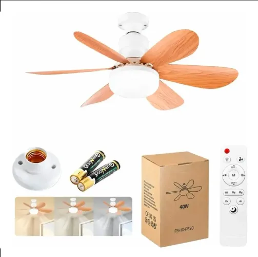 Ventilador De Teto Led Com Luz, Com soquete de lâmpada