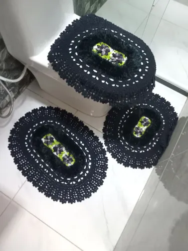 Kit de banheiro em crochê. Decore luxo