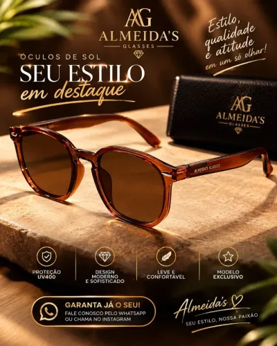 Oculos de Sol Tokio Marrom.