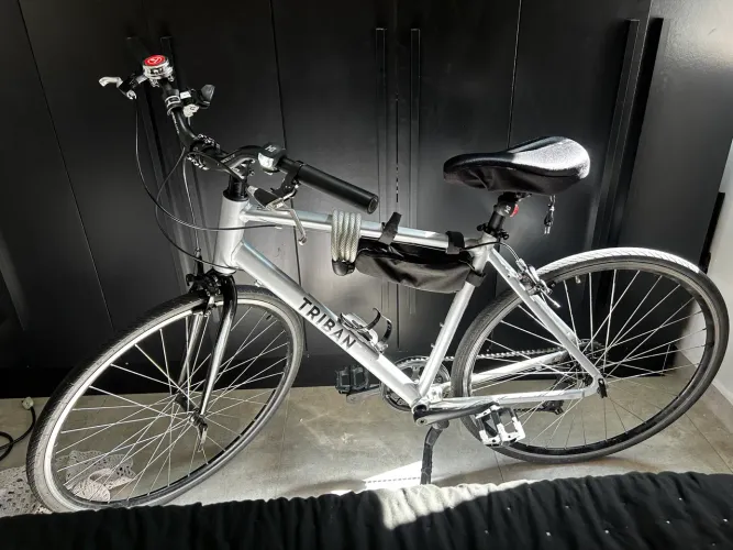 Bicicleta Adulta de Ciclismo RC100 Triban Prata