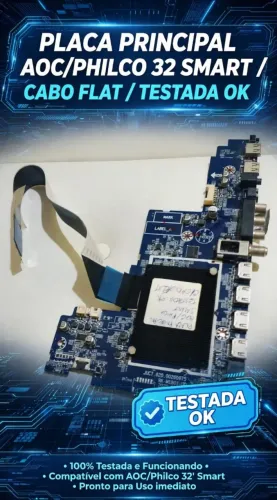 Placa principal AOC/Philco 32 SMART 2020 cabo flat original testada ok