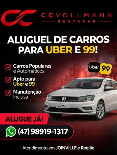 Aluguel de carros para motoristas de aplicativo.