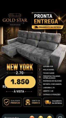 SOFA RETRATIL RECLINÁVEL 2.70 PROMOÇÃO