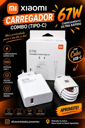 Carregador xaiomi tipo C