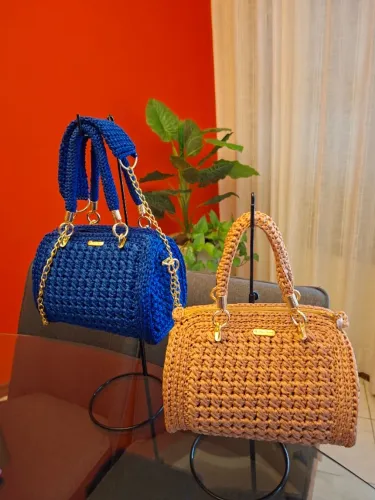 Bolsa de Crochê fio Náutico luxo