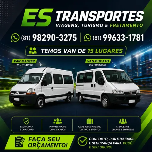 ES transportes (Van 15 lugares) - Viagens, Turismo e Fretamento