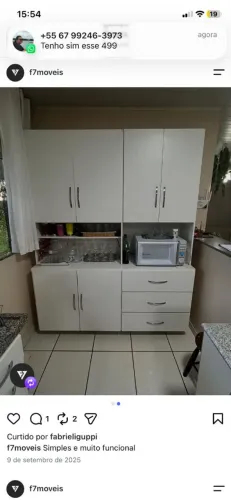 ARMÁRIO DE COZINHA COM 3 GAVETA 6 PORTAS MDF NOVO 