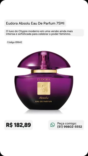 Perfume Eudora a pronta entrega!