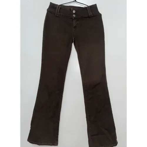 calça marrom cintura baixa flare y2k 38