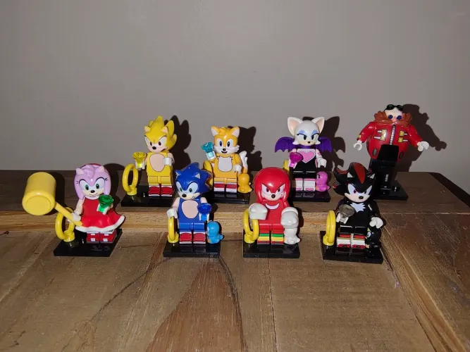 Legos Sonic Eggman Knuckles Shadow kit 8 personagens Sega