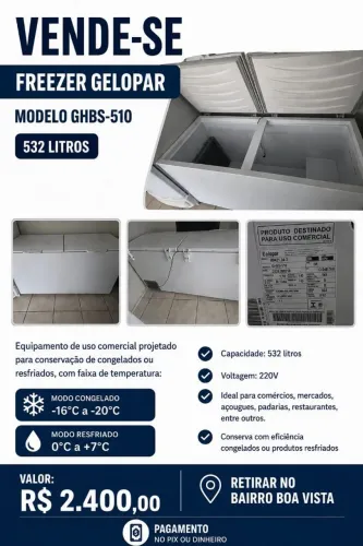 Freezer horizontal Gelopar Modelo GHBS-510