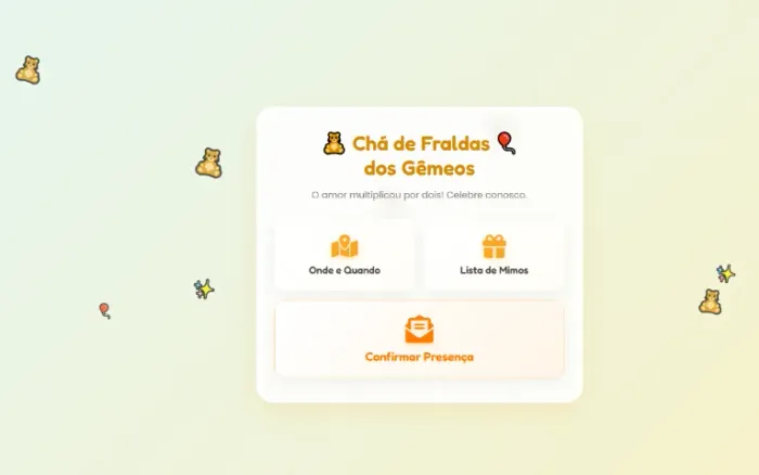 Convites digitais com confirmação de presença.