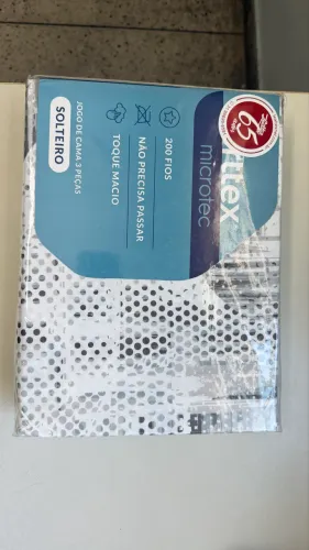 Jogo de Cama Solteiro Corttex Microtec 200 fios Listrado Bege 3 Pçs