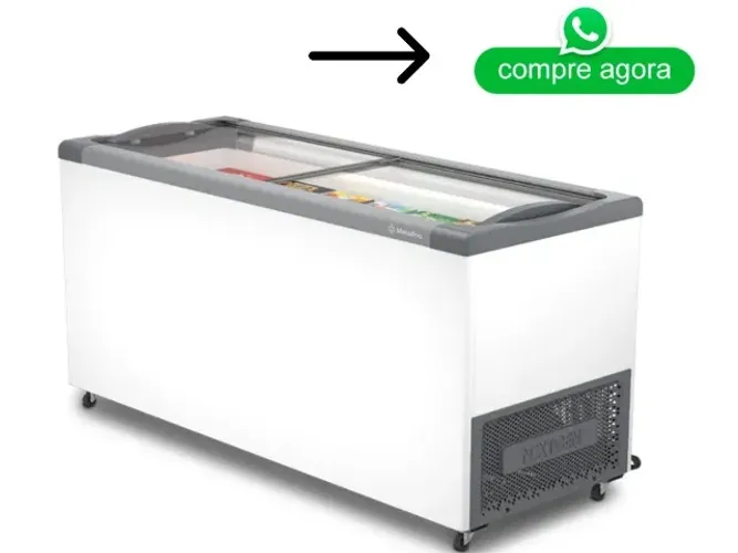 Freezer Horizontal Tampa de Vidro 505L Metalfrio