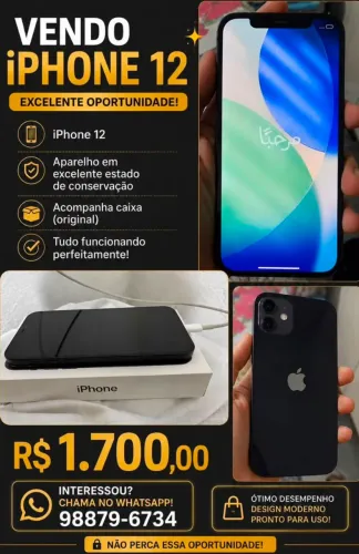 iPhone 12, ótimo estado, 64gb, 4 de ram