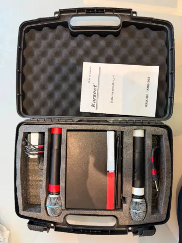 Kit com 2 microfones sem fio karsect - KRU-302