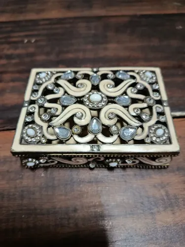 Porta-Joias BTC Decor Cristal e Metal 10x7x3,5 cm
