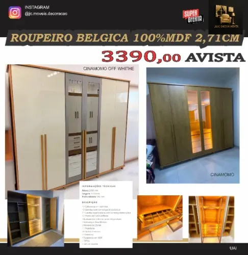 ROUPEIRO BELGICA LED QUENTE NO MDF