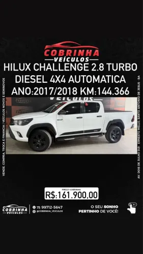 Toyota Hilux CD SR Chall. 4X4 2.8 TDI Dies Aut. 2018