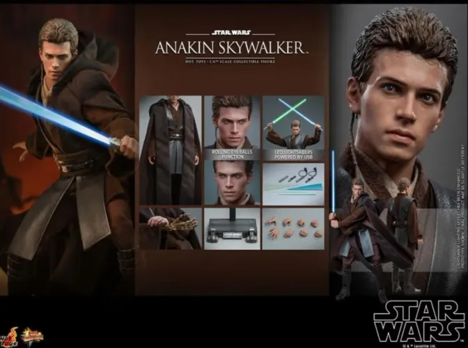 Hot toys Anakin Skywalker star Wars Jedi Master ataque dos clones clone wars