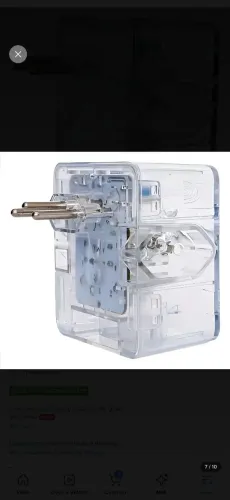 Protetor de surto clamper transparente, 3 tomadas 10a, 3 pinos iclamper, 127/220v