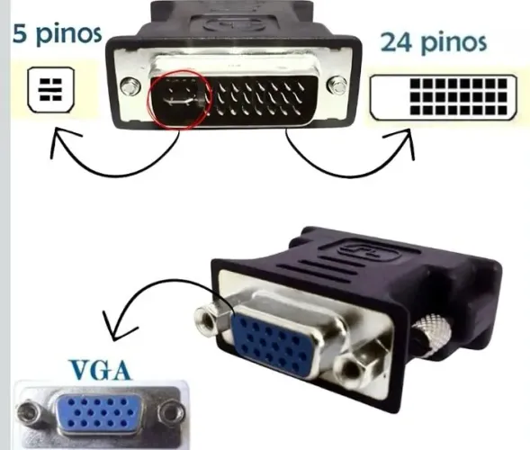Adaptador VGA para DVI-D 24+1 Macho