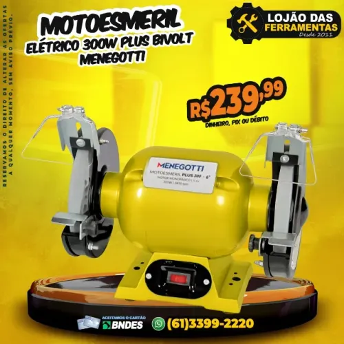 Motoesmeril Elétrico 300w Plus Bivolt Menegotti