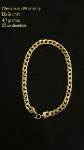 Pulseira de ouro 18k modelo Grumet