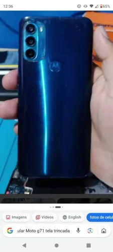 Vendo esse celular moto g71 tela trincada funciona 128 giga de memória normal