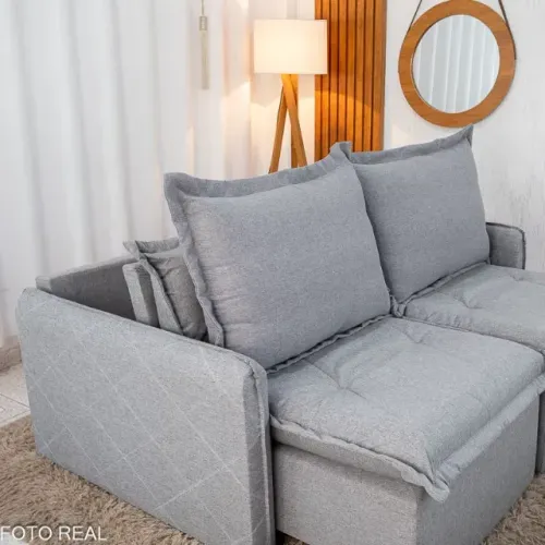 Sofá Cama 3 Lugares Linho - Ótimo Preço