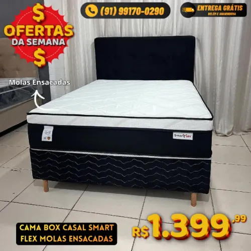 CAMA BOX CASAL MOLAS ENSACADAS SMART FLEX