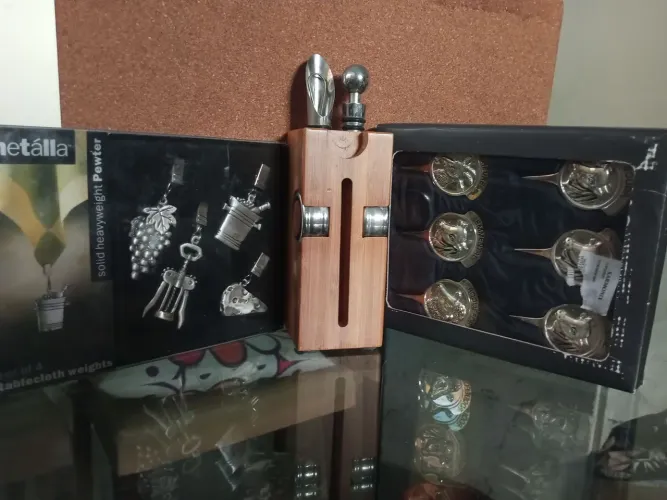 Kit  3 PEÇAS ACESSÓRIOS PARA VINHO, QUEIJO E METALALIA XAMINOX 