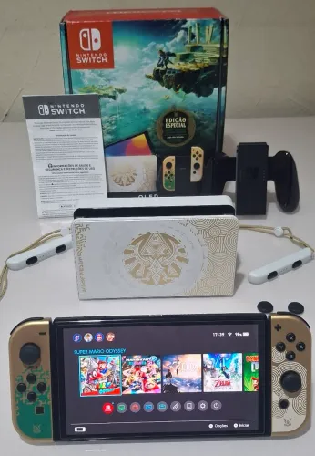 Nintendo Switch Oled Desbloqueado 256GB Edição Zelda, na caixa, exelente estado