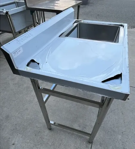 Mesa Inox 120x70 Com Cuba Esquerda (Anselmo)