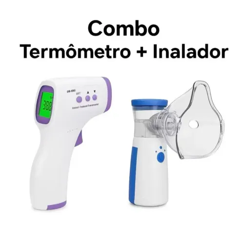 Kit inalador portátil + Termômetro corporal infravermelho