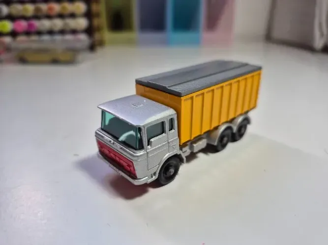 Matchbox Lesney Daf Tipper Container Truck prateado