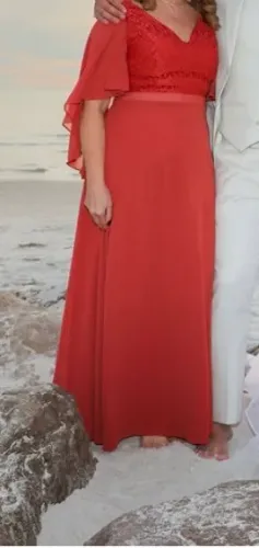 Vestido de festa terracota G