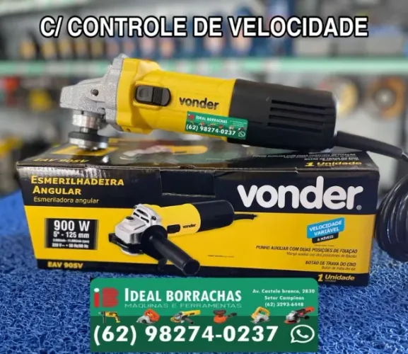 Esmerilhadeira Lixadeira 900w c/ controle de velocidade - Profissional