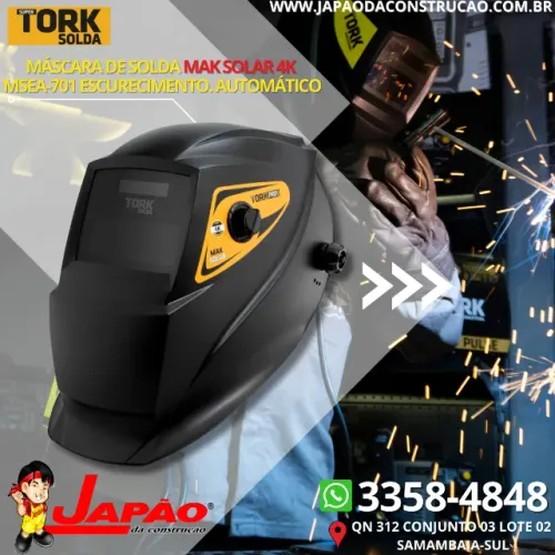 Máscara de Solda MAK Solar 4K Escurecimento Automático Super Tork