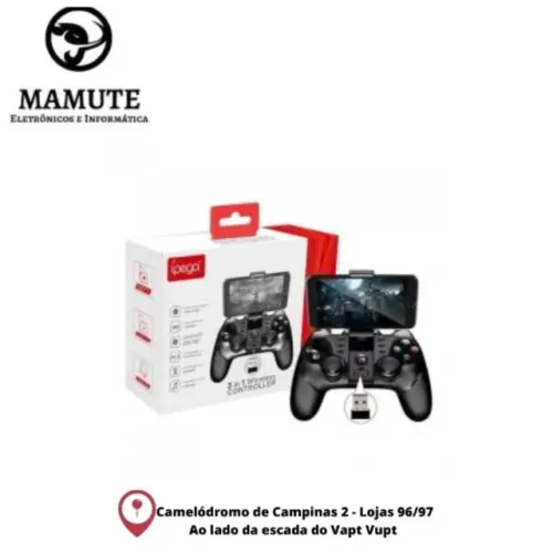 Controle Sem Fio Ipega Pg-9076 Preto - Controle 3 Em 1
