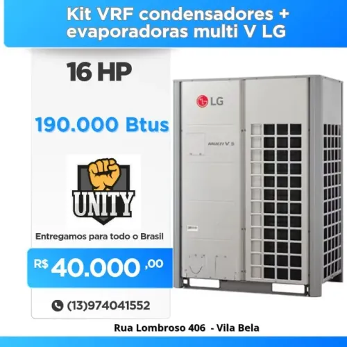Kit VRF evaporadoras e condnsadores multi V LG