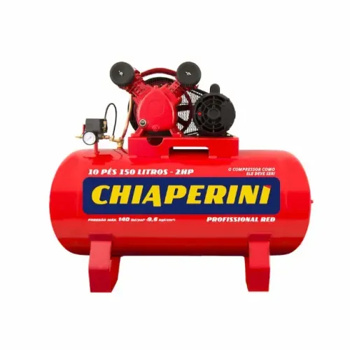 Compressor de ar média pressão 10 pcm 150 litros - Chiaperini 10/150 RED