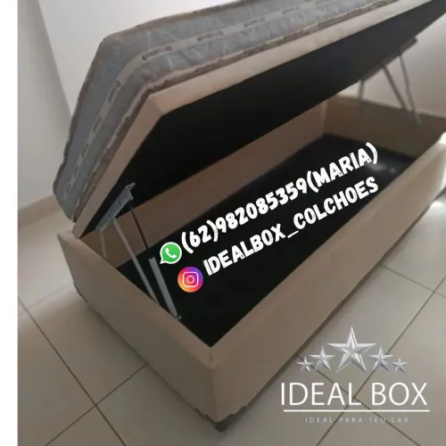 BOX BAÚ SOLTEIRO 88X188, (COLCHÃO VENDEMOS SEPARADO).