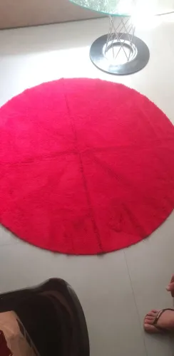 Tapete Peludo Vermelho para Sala