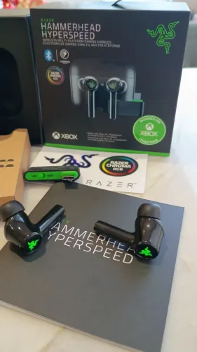 Headset Gamer RAZER Hammerhead Hyperspeed in-ear ZERO Latência. PC, XBOX, BLUETOOTH 
